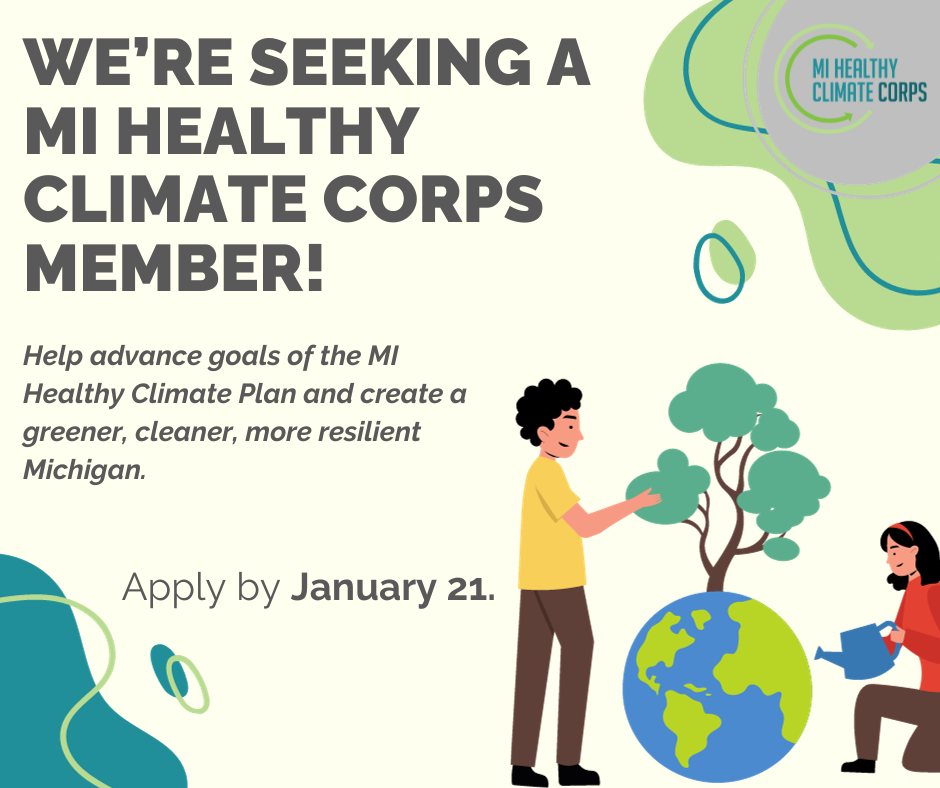 We’re hiring: Apply to become a MI Healthy Climate Corps member with the Co-op!